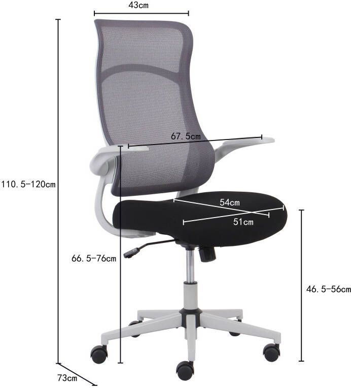 INOSIGN Bureaustoel Toico design bureaustoel ergonomische rugleuning lendensteun & opklapbare armleuningen - Foto 2