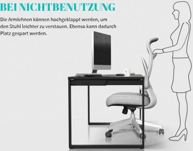 INOSIGN Bureaustoel Toico design bureaustoel ergonomische rugleuning lendensteun & opklapbare armleuningen - Foto 10