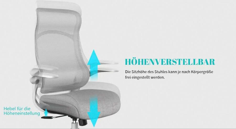 INOSIGN Bureaustoel Toico design bureaustoel ergonomische rugleuning lendensteun & opklapbare armleuningen - Foto 4