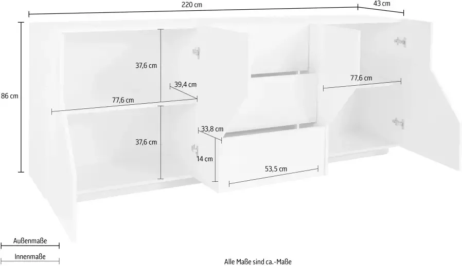 INOSIGN Dressoir Alien Breedte ca. 220 cm - Foto 5