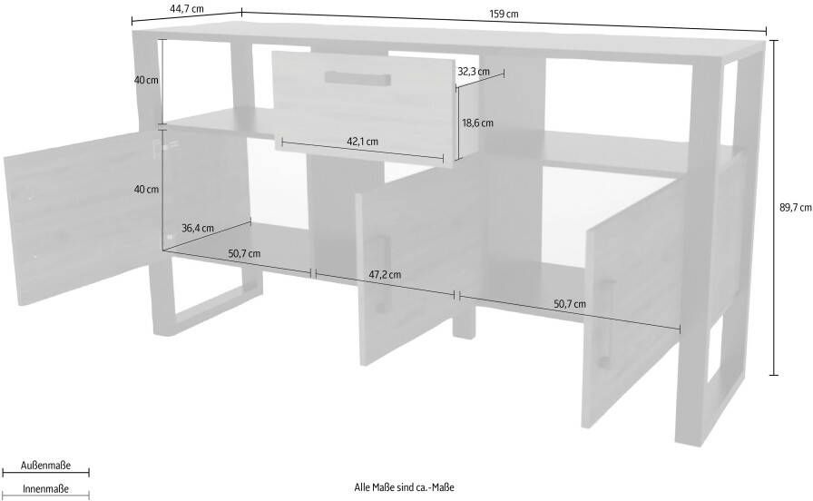 INOSIGN Dressoir Nordi Commode Breedte 159 9 cm - Foto 8