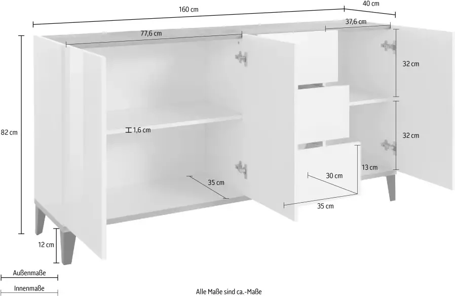 INOSIGN Dressoir SUNRISE Breedte 160 cm - Foto 3