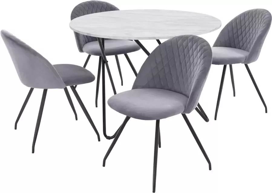 INOSIGN Eethoek Emmajonas met 4 stoelen (set 5-delig) - Foto 3