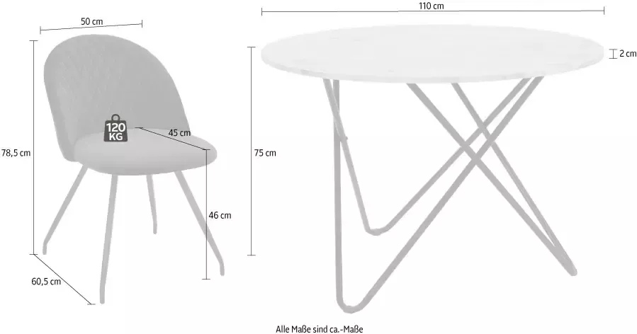 INOSIGN Eethoek Emmajonas met 4 stoelen (set 5-delig) - Foto 5