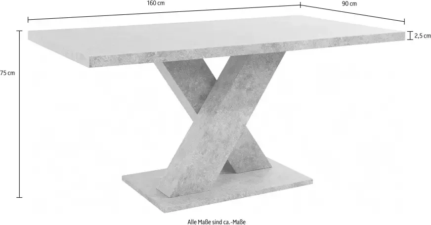 INOSIGN Eethoek met 4 stoelen en tafel in cement-look (set 5-delig) - Foto 2