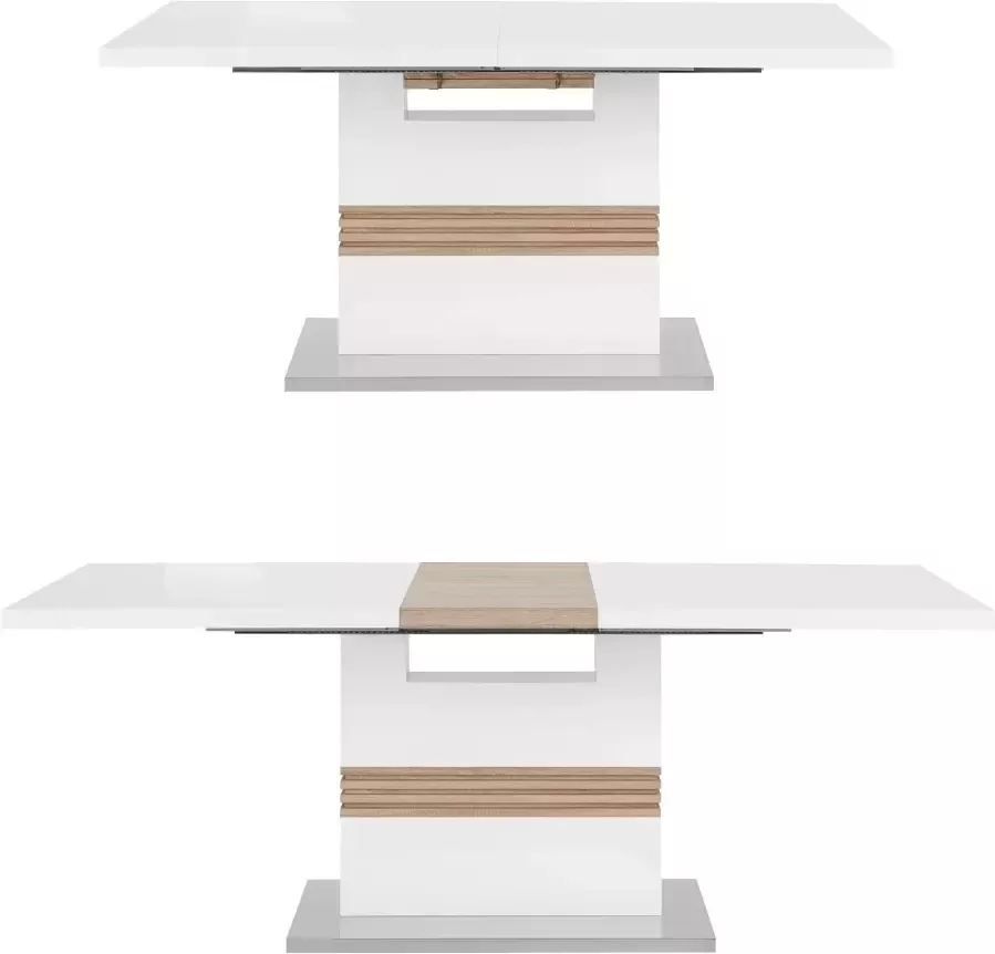 INOSIGN Eethoek Perez paars met 4 stoelen tafel uittrekbaar breedte 160-200 cm (set 5-delig)