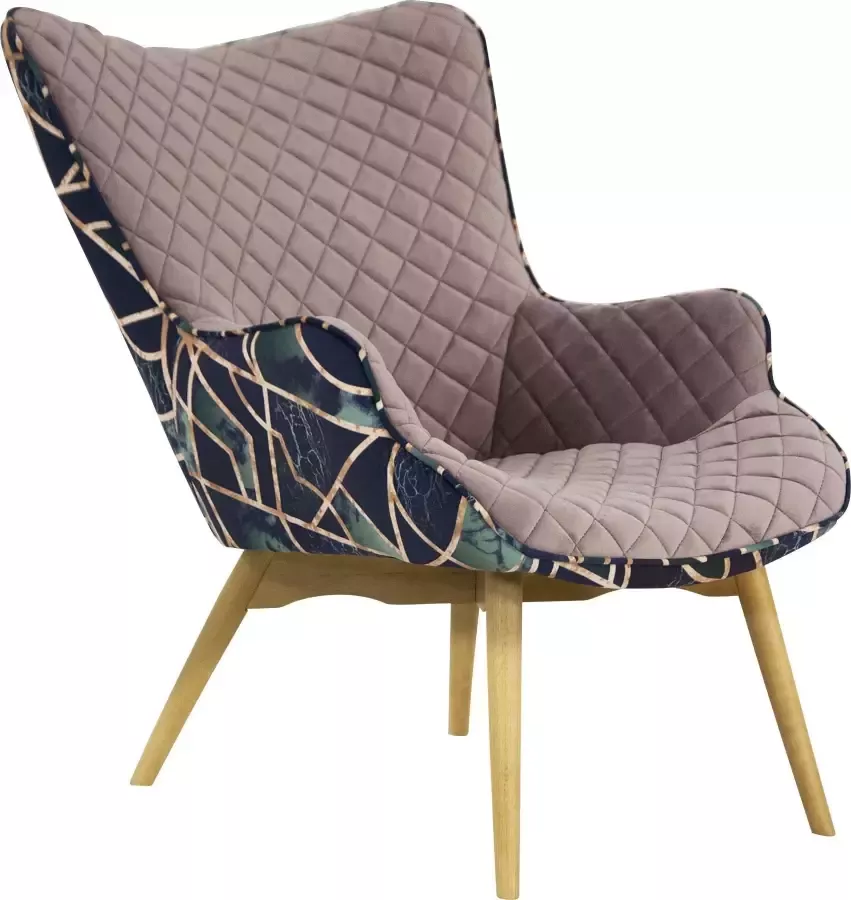 INOSIGN Fauteuil Duke print Ruitstructuurmotief op de zitting en deco-stof aan de achterkant