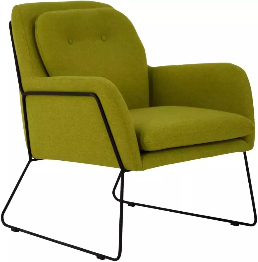 INOSIGN Fauteuil Flin met knopen en kussen-look achter