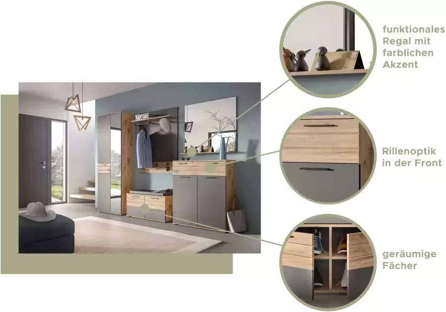 INOSIGN Garderobespiegel Riga B x D x H ca.: 90 x 16 x 84 cm 1 Plank - Foto 5