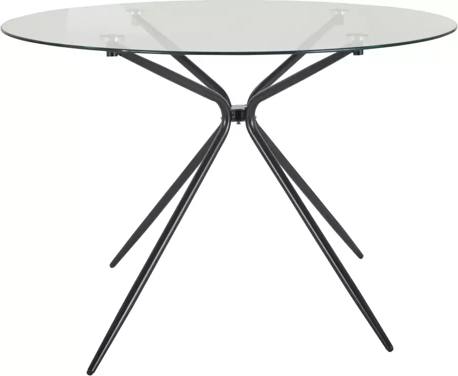 INOSIGN Glazen tafel Silvi rond ø 110 cm zwart metalen frame - Foto 3