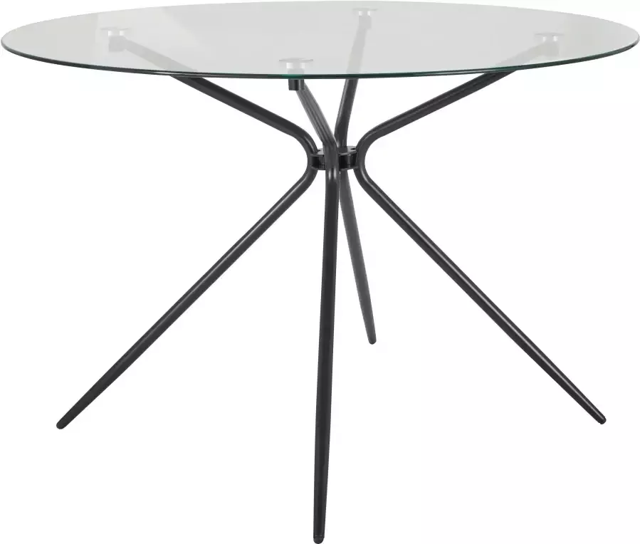 INOSIGN Glazen tafel Silvi rond ø 110 cm zwart metalen frame - Foto 2