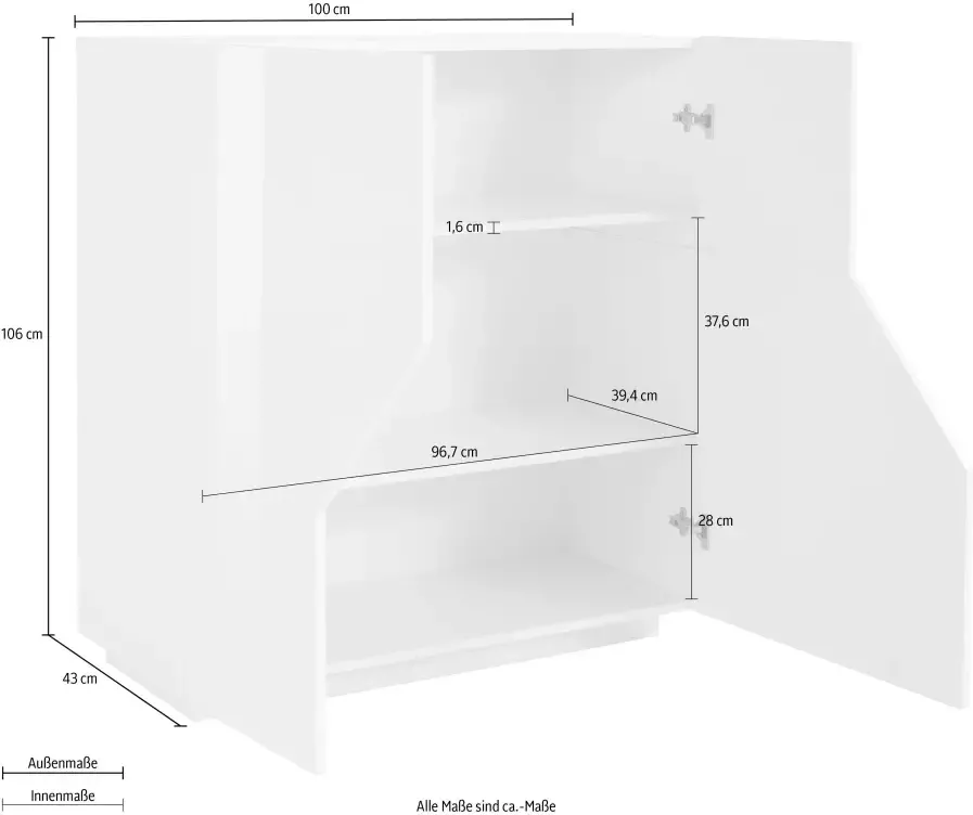 INOSIGN Highboard Alien Hoogte ca. 100 cm - Foto 3