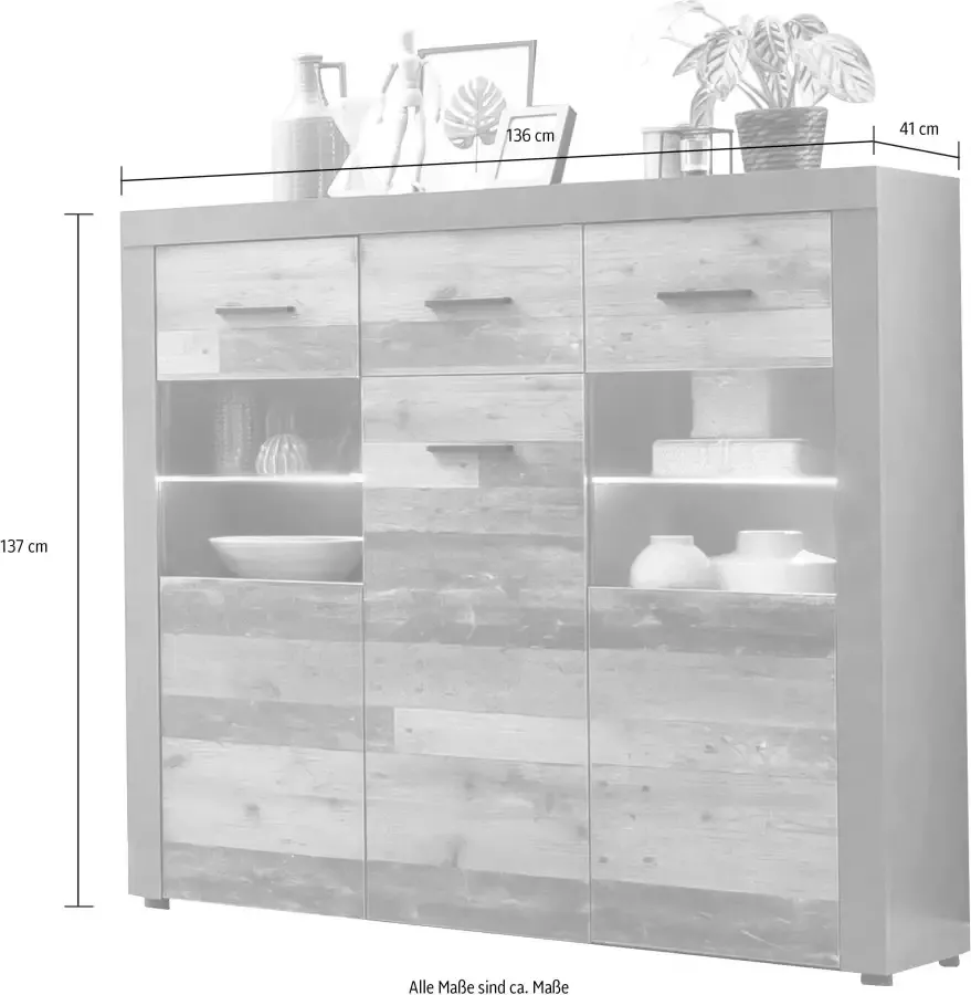 INOSIGN Highboard DONINA Hoogte ca. 137 cm - Foto 8