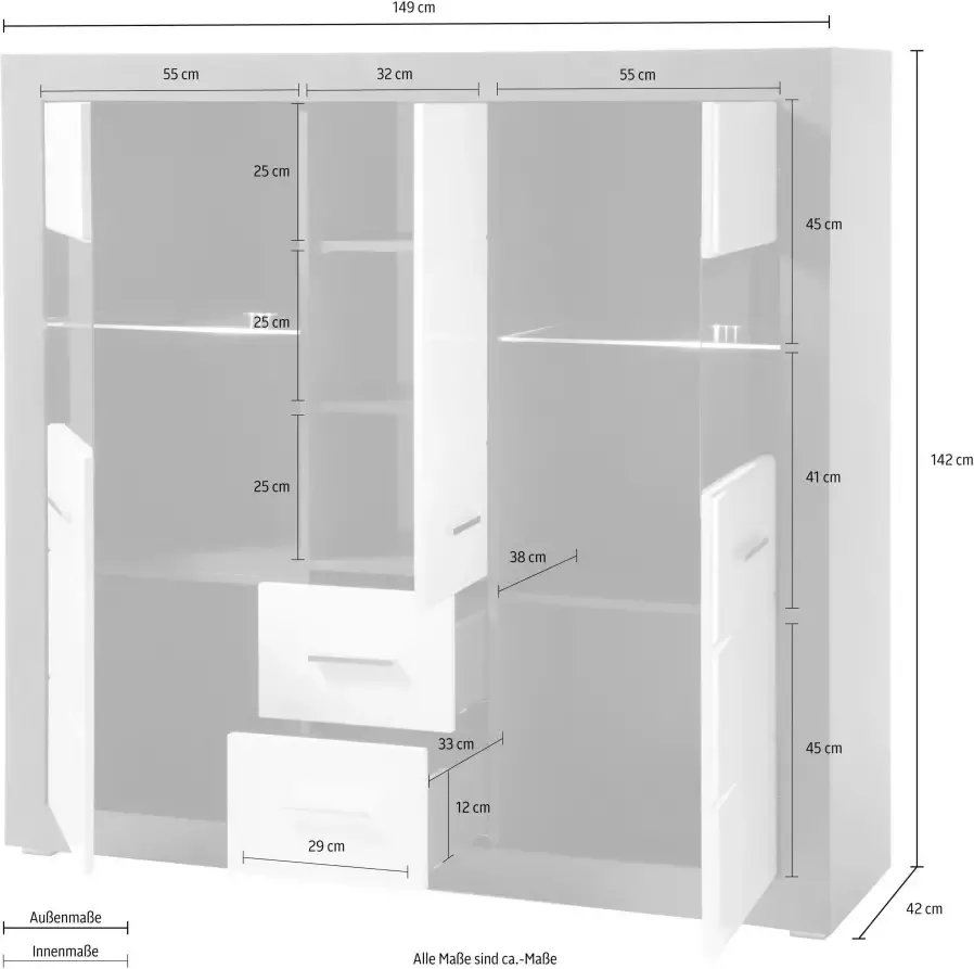 INOSIGN Highboard Etero Breedte 149 cm - Foto 2