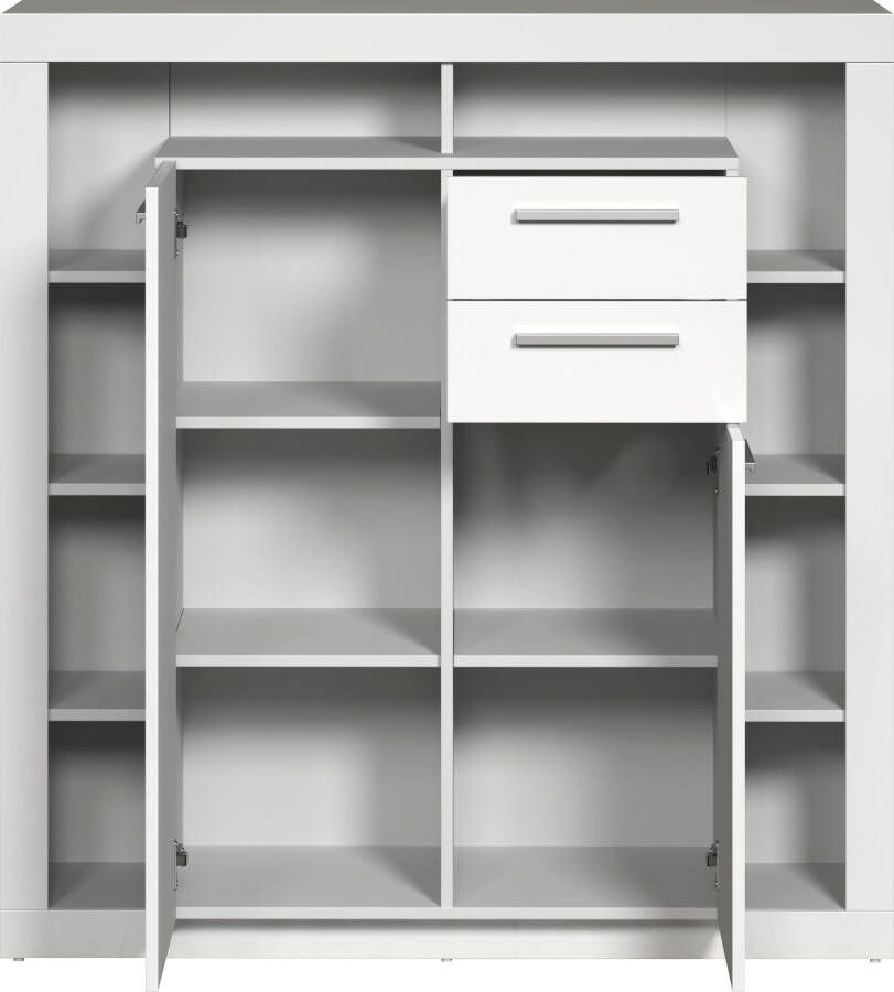 INOSIGN Highboard GWENDOLYN witte hoogglansfronten moderne woonkamerkast breedte ca. 121 cm (1 stuk) - Foto 5