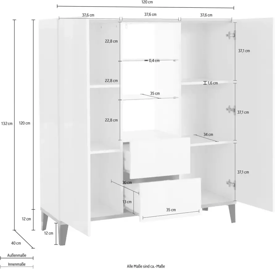 INOSIGN Highboard SUNRISE Breedte 120 cm - Foto 2