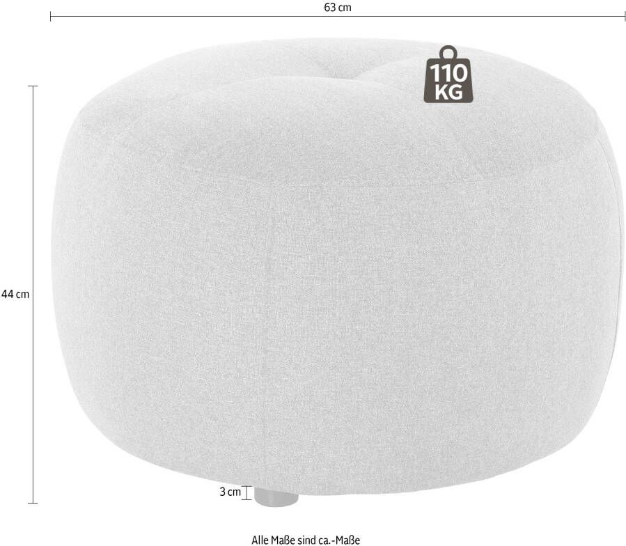 INOSIGN Hocker Lounis Ronde hocker in 2 afmetingen "soft clean" voor het gemakkelijk reinigen met water - Foto 1