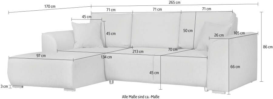 INOSIGN Hoekbank BEATRICE optionele slaapbank met bedlade B D H: 265 170 86 cm - Foto 7