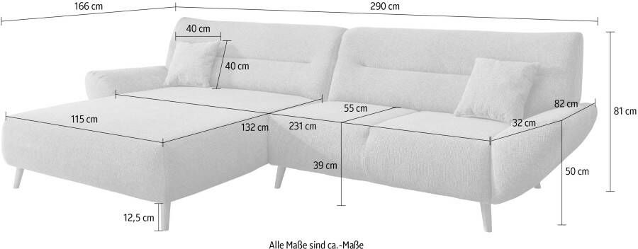 INOSIGN Hoekbank Drago L-vorm vrijstaand te gebruiken diverse stoffen 3-zits 2-zits & fauteuil verkrijgbaar - Foto 5