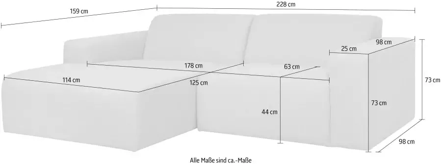 INOSIGN Hoekbank Koa 228cm L-Form Modulsofa Webstoff - Foto 4