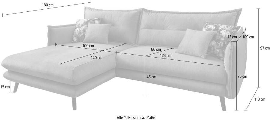 INOSIGN Hoekbank Lazio modern en comfortabel smalle armleuningen geweldige detailafwerking - Foto 7