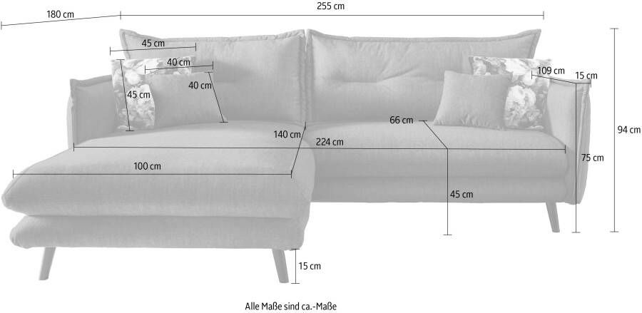 INOSIGN Hoekbank LAZIO inclusief 2 stuks reversible- en 2 stuks sierkussen - Foto 6