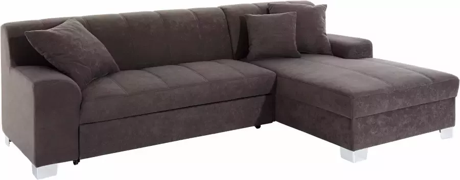 INOSIGN Hoekbank Turah incl. sierkussens modern doorgestikt ook in leer naar keuze met slaapfunctie bedbank bxdxh: 239x152x75 cm l-model - Foto 7