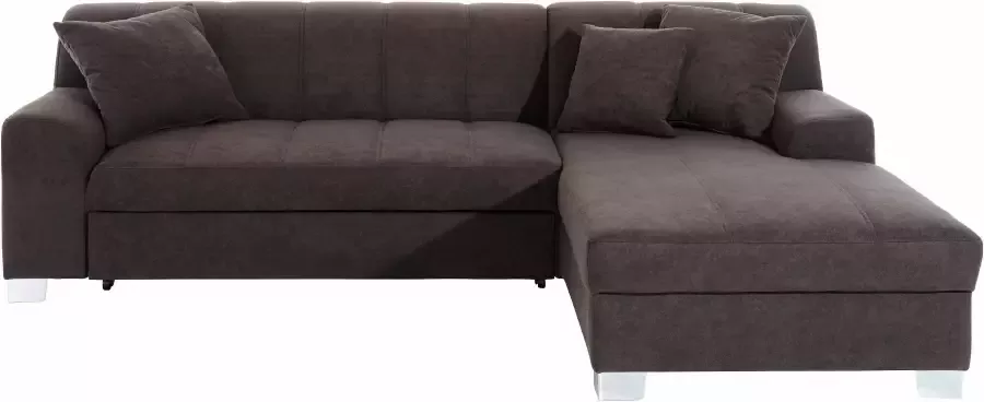 INOSIGN Hoekbank Turah incl. sierkussens modern doorgestikt ook in leer naar keuze met slaapfunctie bedbank bxdxh: 239x152x75 cm l-model - Foto 6