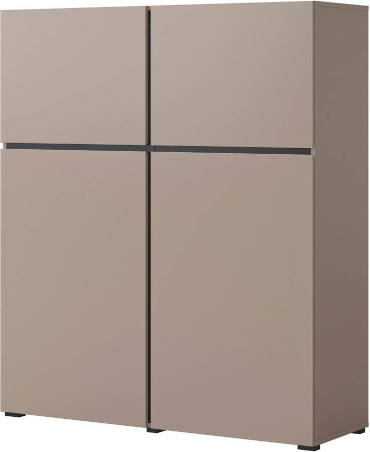 INOSIGN Highboard Cross moderne grifflose Hochkommode mit 4 Türen Türkommode - Foto 3
