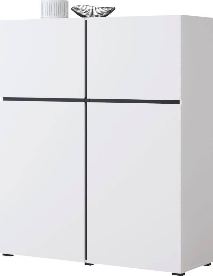 INOSIGN Highboard Cross moderne grifflose Hochkommode mit 4 Türen Türkommode - Foto 6