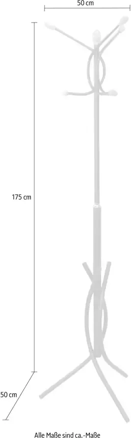 INOSIGN Kapstok van metaal hoogte 175 cm 6 haken