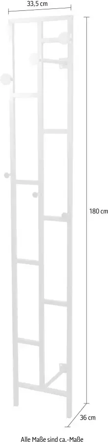 INOSIGN Wandkapstok van metaal hoogte 180 cm wandmontage