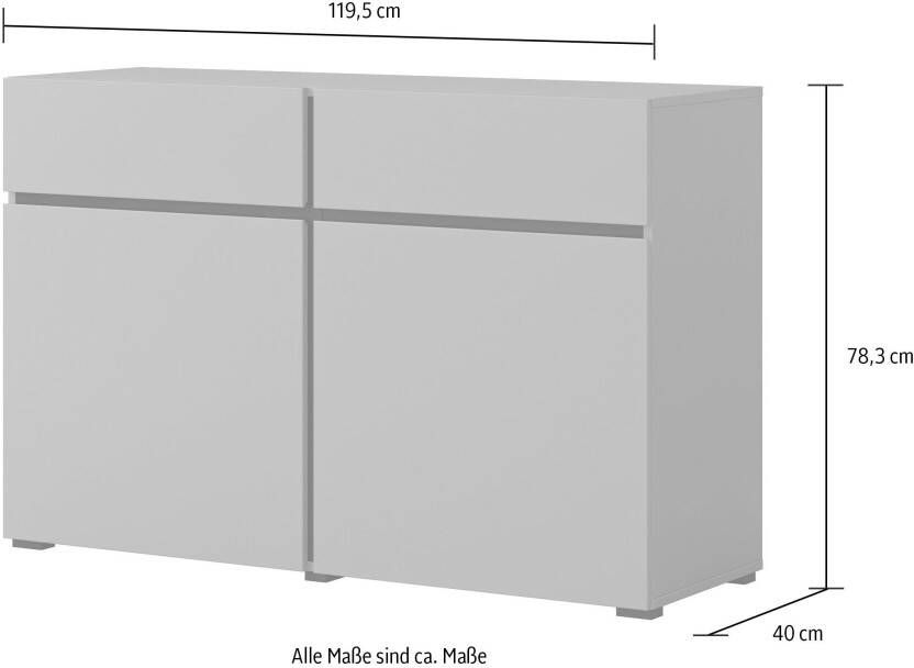 INOSIGN Dressoir Cross Breite 119 5 cm moderne grifflose Kommode 2 Türen 2 Schubkästen - Foto 6