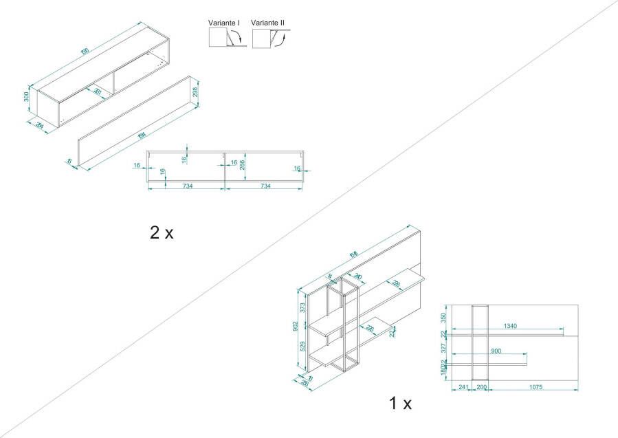 INOSIGN Wandmeubel Largo Kleppen met push-to-openfunctie (set 3-delig) - Foto 6