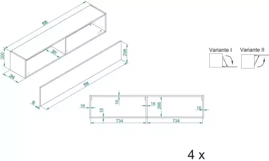 INOSIGN Wandmeubel Largo Kleppen met push-to-openfunctie (set 4-delig) - Foto 7