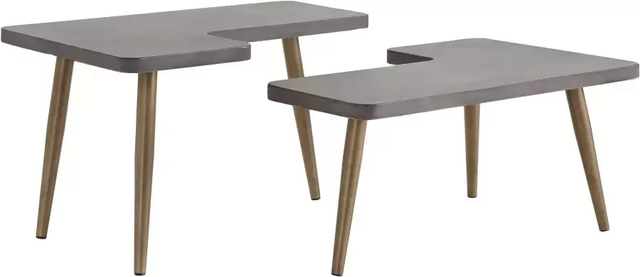 INOSIGN Salontafel Loupe Tafelblad van beton tafelpoten van messing breedte 137 cm - Foto 4