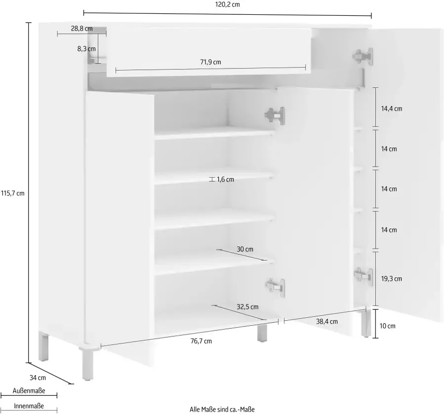 INOSIGN Schoenenkast Genio Breedte 120 cm - Foto 2