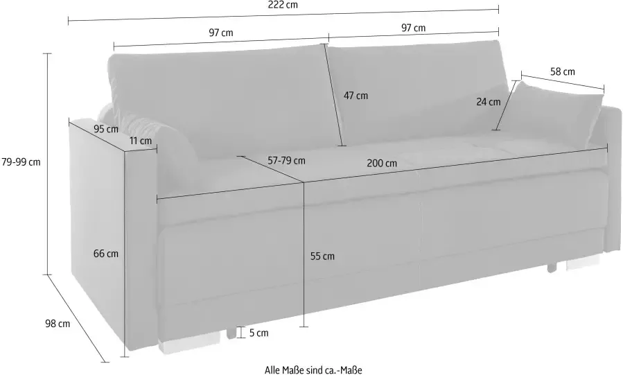 INOSIGN Slaapbank Alexander Boxspringvering incl. slaapfunctie en bedkist met comfort-zithoogte - Foto 6