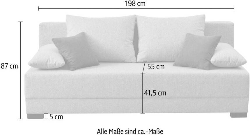 INOSIGN Slaapbank Dante 198 cm met slaapbank functie (150 198 cm) en bedbox - Foto 8
