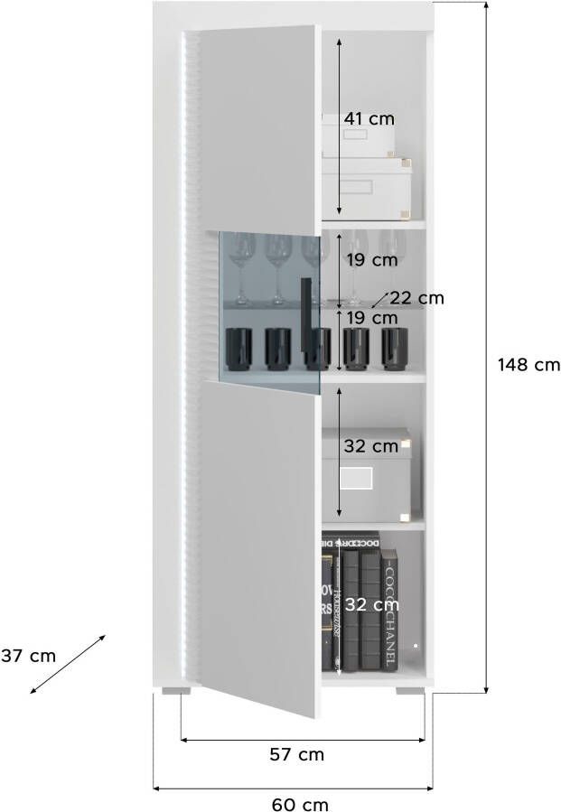 INOSIGN Staande vitrinekast Viborg inclusief verticale frontbelichting - Foto 4