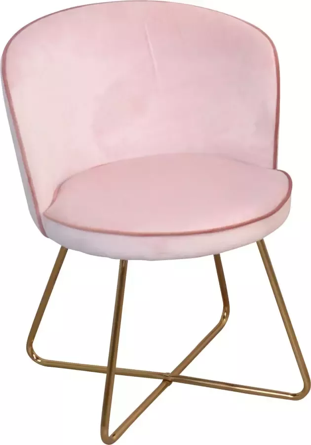 INOSIGN Stoel Liano Fauteuil met frame van stalen buis goudkleur veloursovertrek (set 2 stuks) - Foto 3