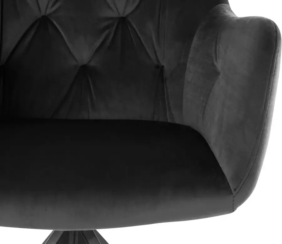 INOSIGN Eetkamerstoel TINA Kuipstoel met zacht fluweel stoel met armleuning (set 2 stuks) - Foto 1
