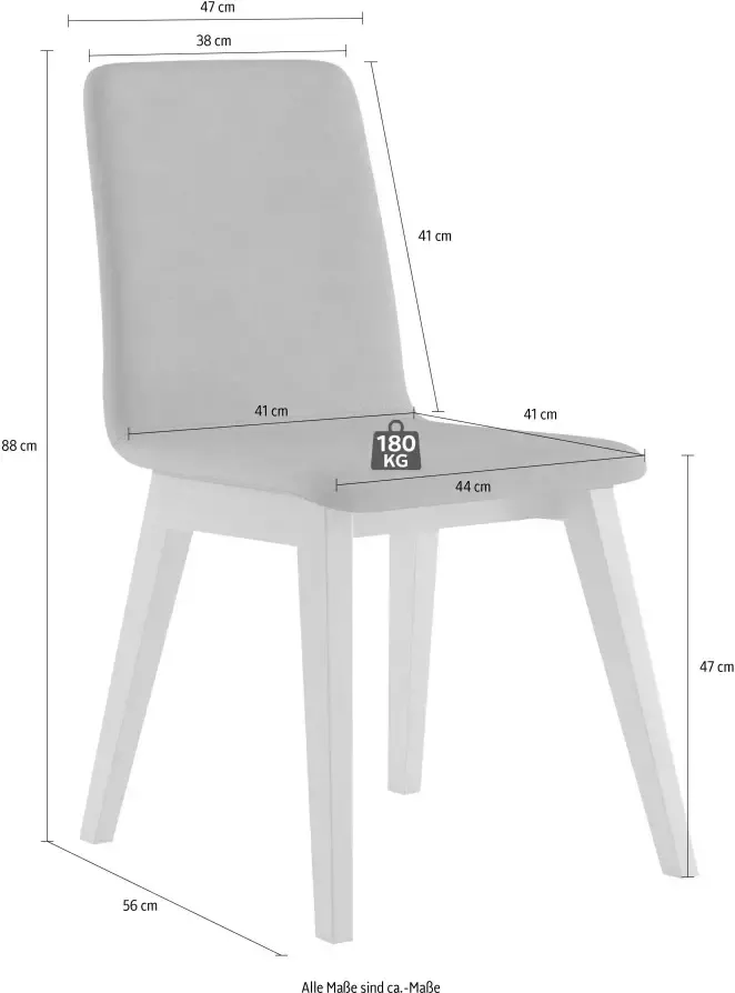 INOSIGN Stoel Sandy met verschillende stoelpootkleuren en kleurvarianten zithoogte 47 cm (2 stuks) - Foto 1