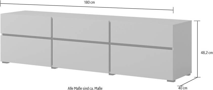 INOSIGN Tv-meubel Cross moderne grifflose TV-Kommode 3 Klappen 3 Schubkästen - Foto 4