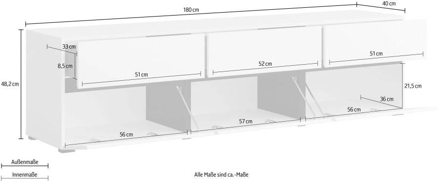 INOSIGN Tv-meubel Cross Breedte ca. 180 cm - Foto 3