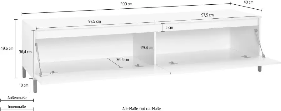 INOSIGN Tv-meubel Genio Breedte 200 cm met omkeerbare strook - Foto 11