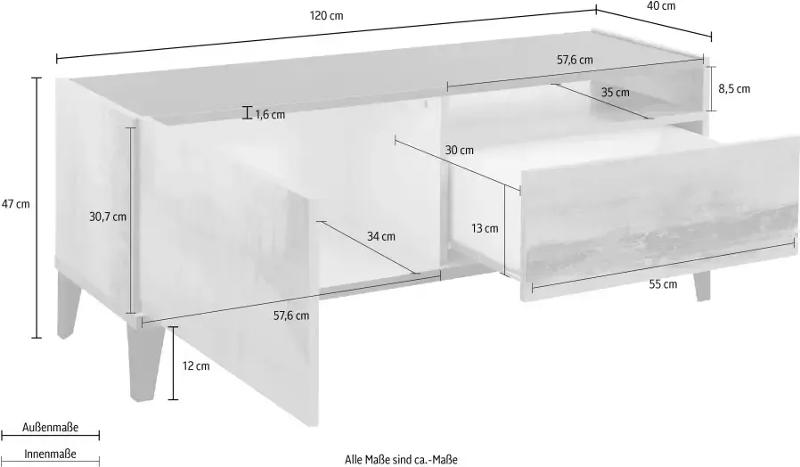 INOSIGN Tv-meubel SUNRISE Breedte 120 cm - Foto 4