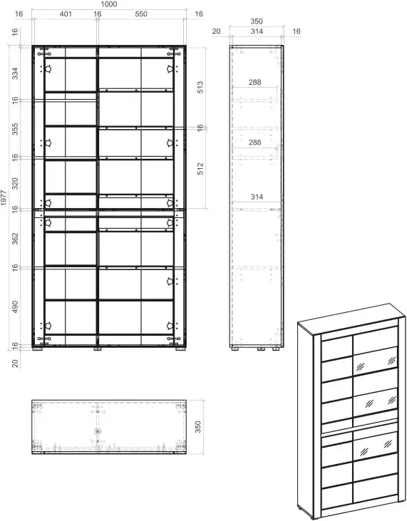 INOSIGN Vitrinekast Casablanca Soft-closetechniek hoogte 198 cm - Foto 9