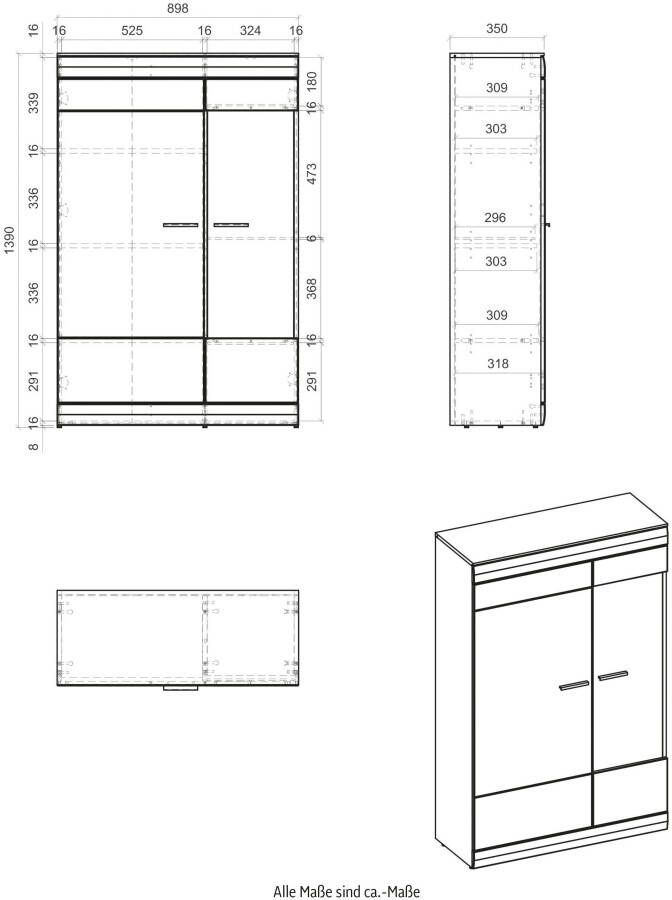 INOSIGN Vitrinekast SCARA met applicatie tineiken decor breedte 90 cm met soft-closefunctie - Foto 4