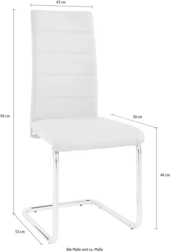 INOSIGN Vrijdragende stoel Adora (2 of set van 4) bekleding in imitatieleer verchroomd metalen frame (set) - Foto 3